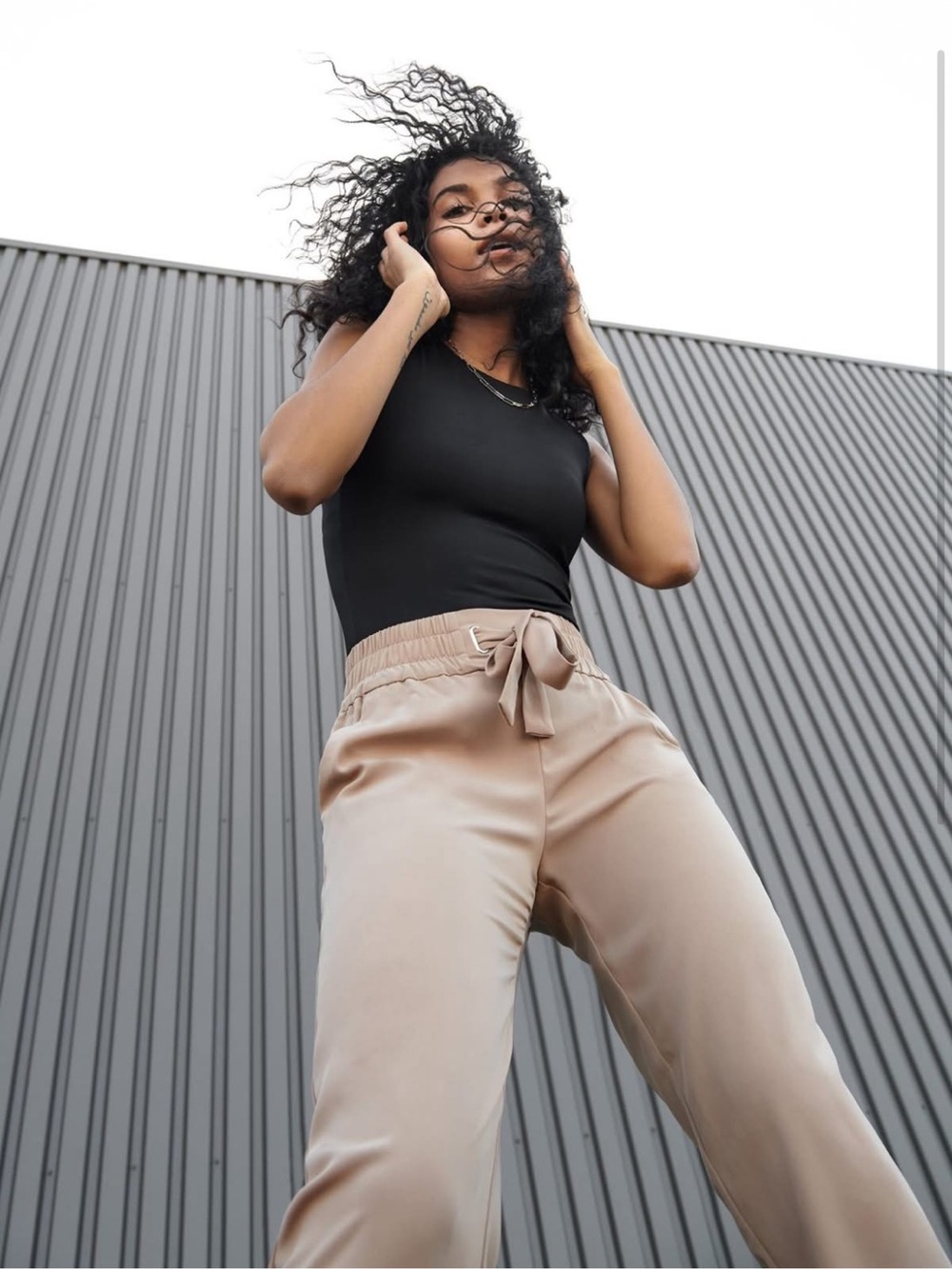 Dynamite Beige Sacha Business Casual High Rise Ankle Length Lightweight Joggers